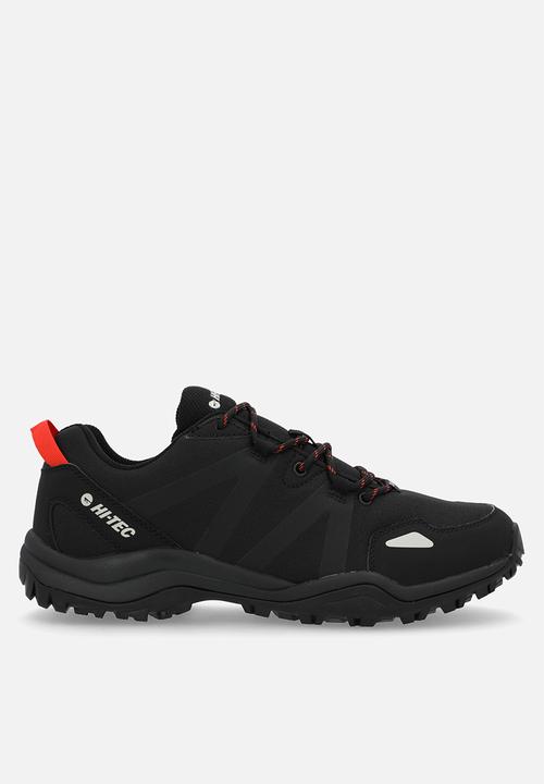 black hitec trail running shoes